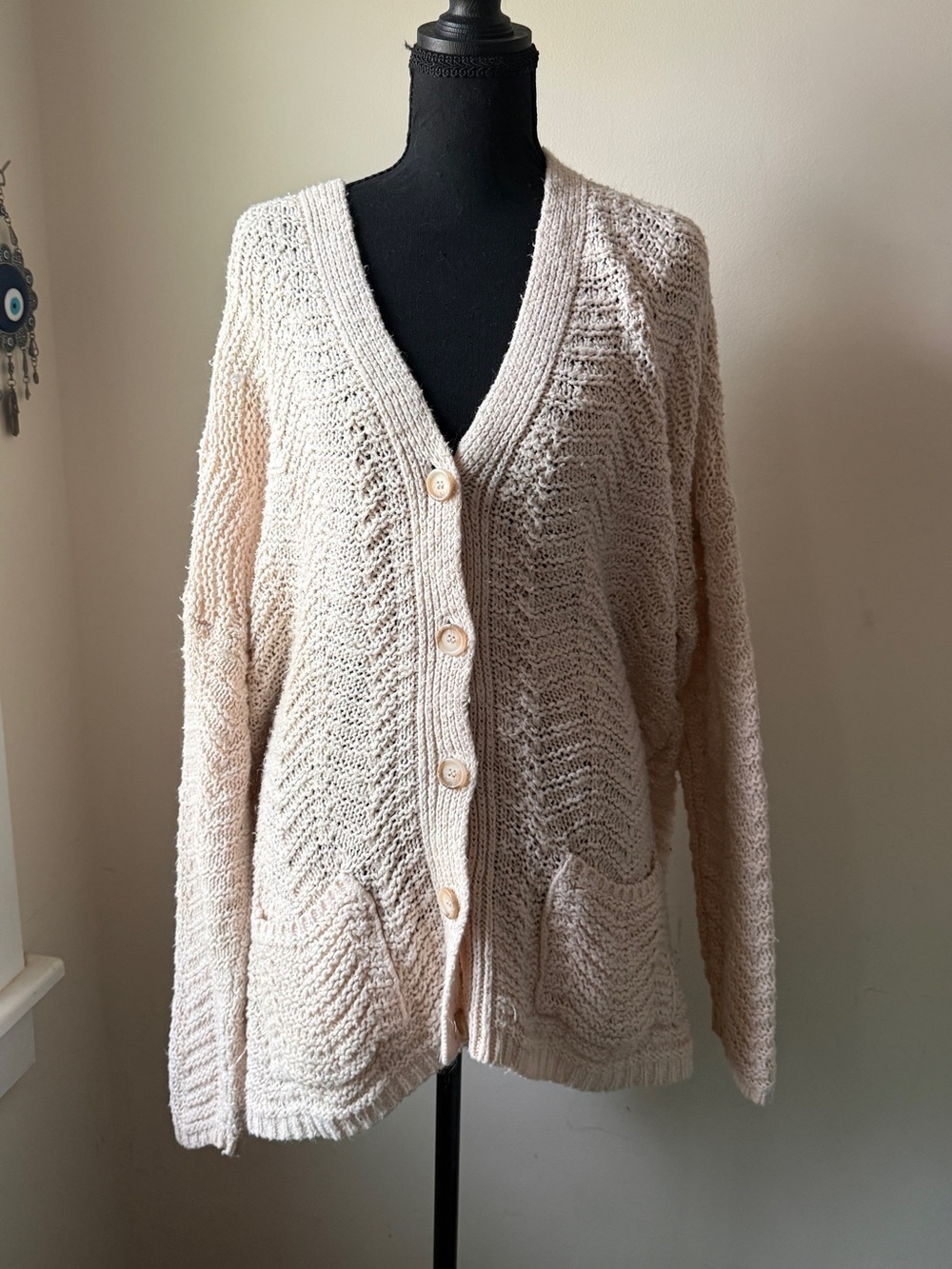 Urban Outfitters Cream V-Neck Sweater